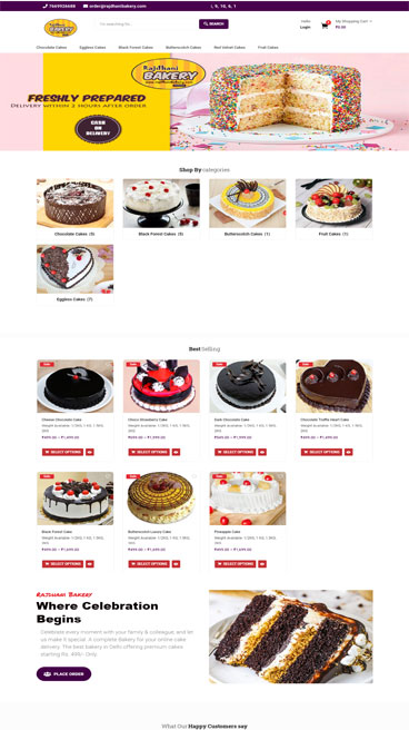 cake & bakery website design