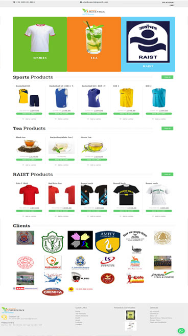 sports product website design