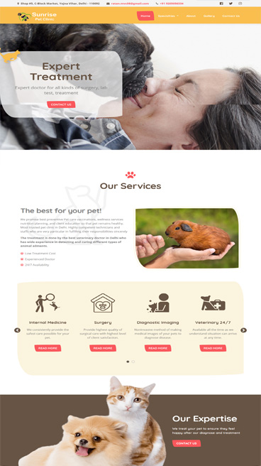 pet care website design