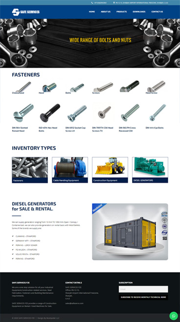 spare parts website design