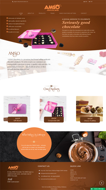 chocolate website design