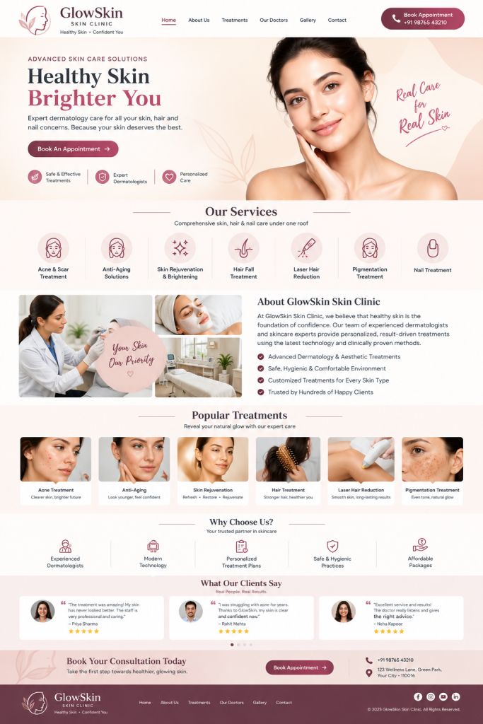 GlowSkin Dermatology Clinic Homepage
