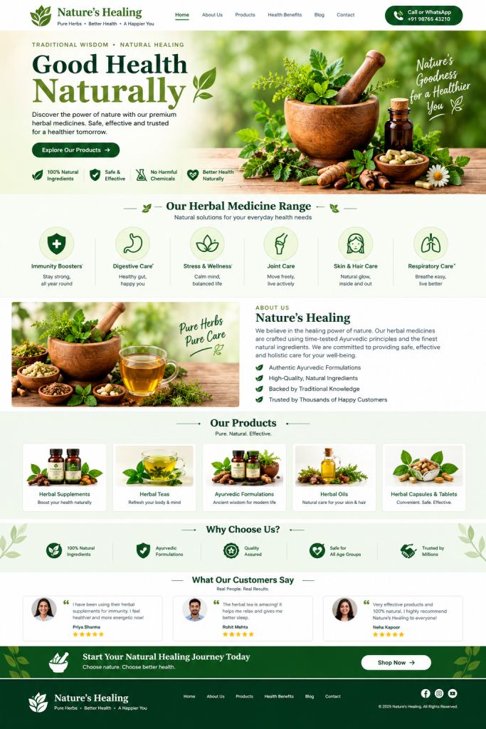 Nature’s Healing Herbal Wellness Homepage